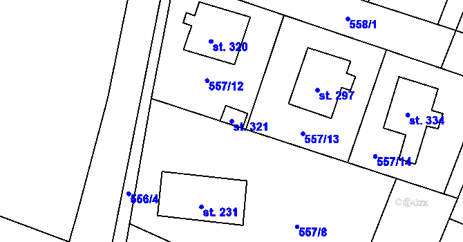 Parcela st. 321 v KÚ Polepy, Katastrální mapa