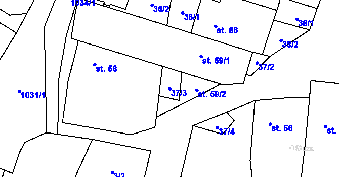 Parcela st. 37/3 v KÚ Polepy, Katastrální mapa