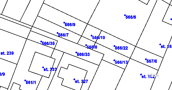 Parcela st. 566/8 v KÚ Polepy, Katastrální mapa