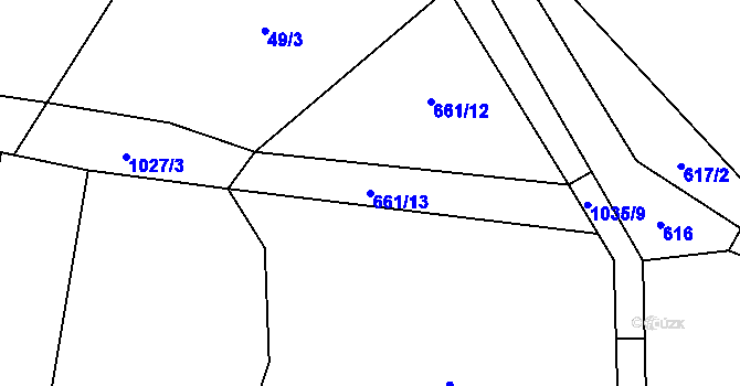 Parcela st. 661/13 v KÚ Polepy, Katastrální mapa