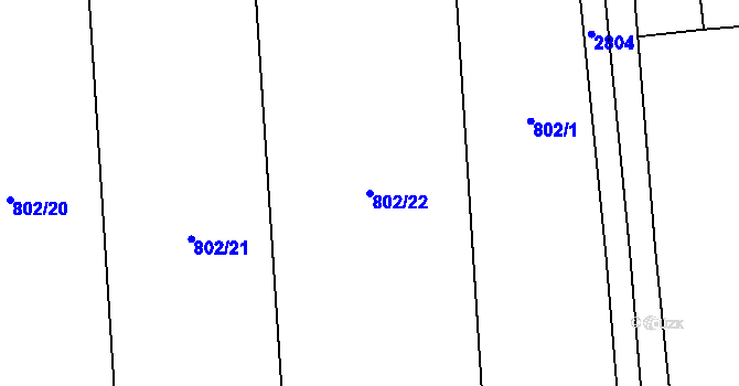 Parcela st. 802/22 v KÚ Polepy, Katastrální mapa