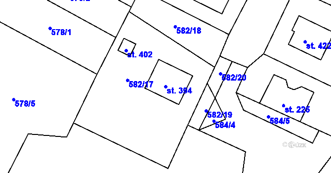 Parcela st. 394 v KÚ Polepy, Katastrální mapa