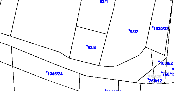 Parcela st. 93/4 v KÚ Polepy, Katastrální mapa