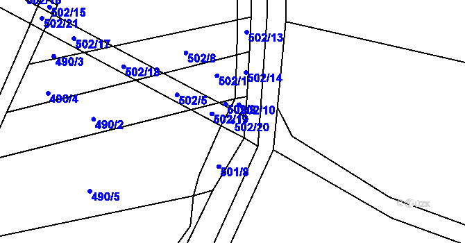 Parcela st. 502/20 v KÚ Polepy, Katastrální mapa