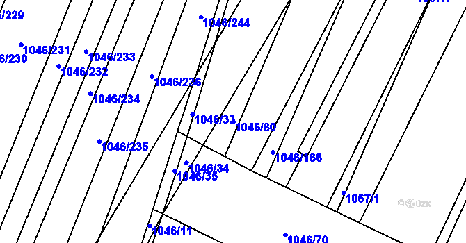 Parcela st. 1046/80 v KÚ Polepy, Katastrální mapa