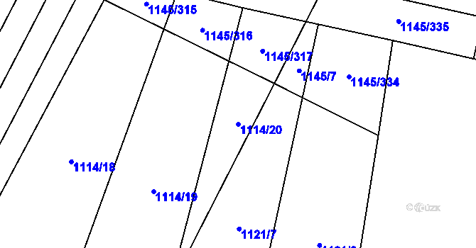 Parcela st. 1114/20 v KÚ Polepy, Katastrální mapa