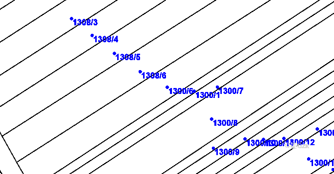 Parcela st. 1300/6 v KÚ Polepy, Katastrální mapa