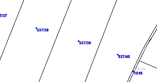 Parcela st. 537/39 v KÚ Polepy, Katastrální mapa