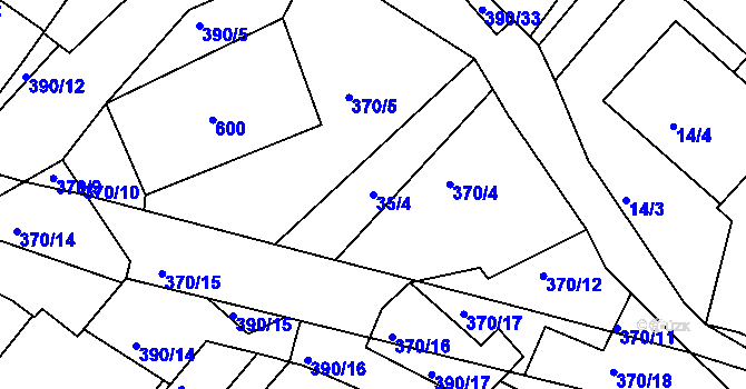 Parcela st. 35/4 v KÚ Polerady u Prahy, Katastrální mapa