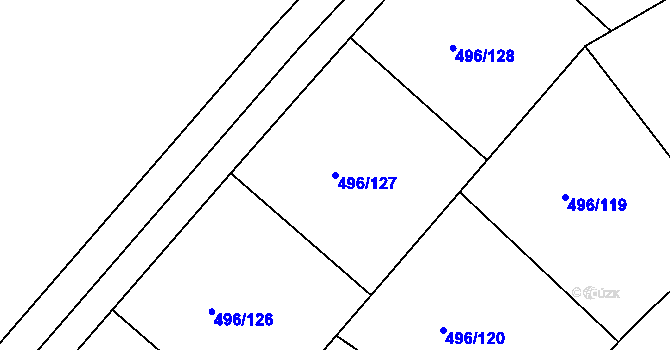 Parcela st. 496/127 v KÚ Polerady u Prahy, Katastrální mapa