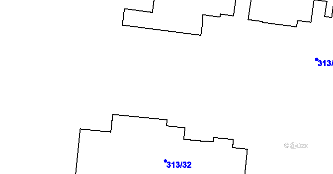 Parcela st. 313/22 v KÚ Polerady, Katastrální mapa