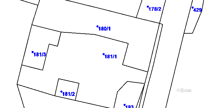 Parcela st. 181/1 v KÚ Volevčice, Katastrální mapa