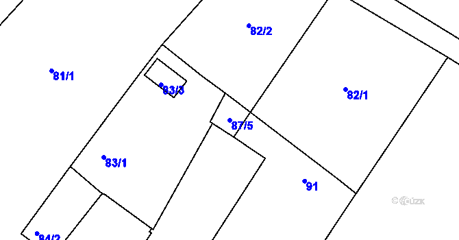 Parcela st. 87/5 v KÚ Volevčice, Katastrální mapa