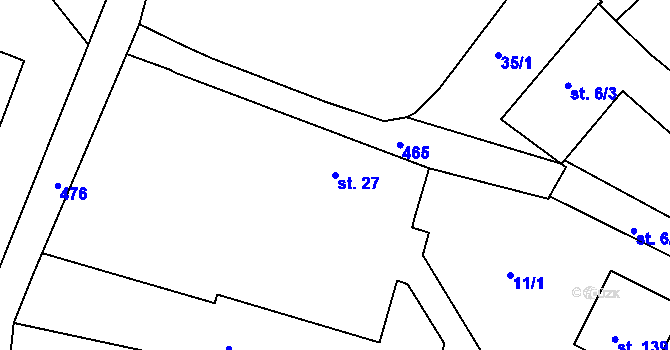 Parcela st. 27 v KÚ Polesí u Počátek, Katastrální mapa