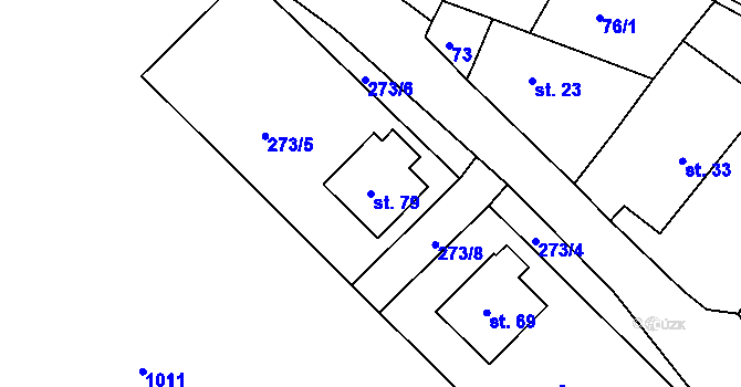 Parcela st. 79 v KÚ Polesí u Počátek, Katastrální mapa