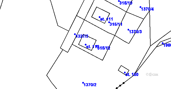 Parcela st. 112 v KÚ Polesí u Počátek, Katastrální mapa