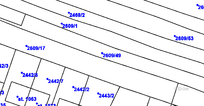 Parcela st. 2609/49 v KÚ Polešovice, Katastrální mapa