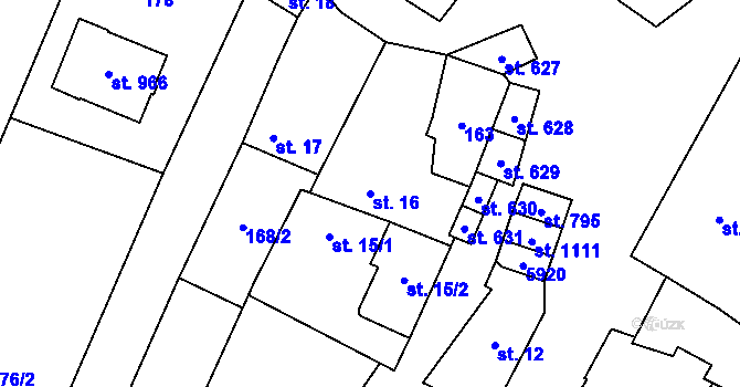 Parcela st. 16 v KÚ Polešovice, Katastrální mapa