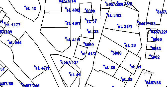 Parcela st. 30 v KÚ Polešovice, Katastrální mapa
