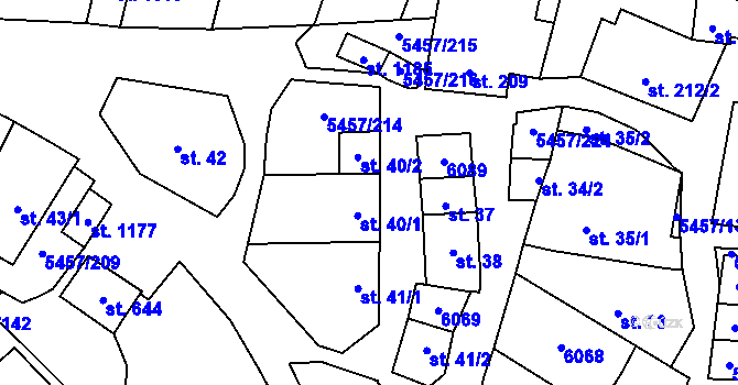 Parcela st. 40 v KÚ Polešovice, Katastrální mapa