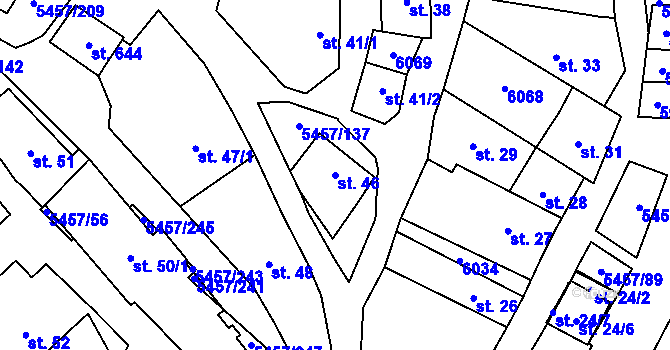 Parcela st. 46 v KÚ Polešovice, Katastrální mapa