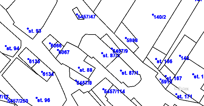 Parcela st. 87/3 v KÚ Polešovice, Katastrální mapa