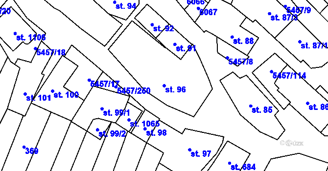 Parcela st. 96 v KÚ Polešovice, Katastrální mapa