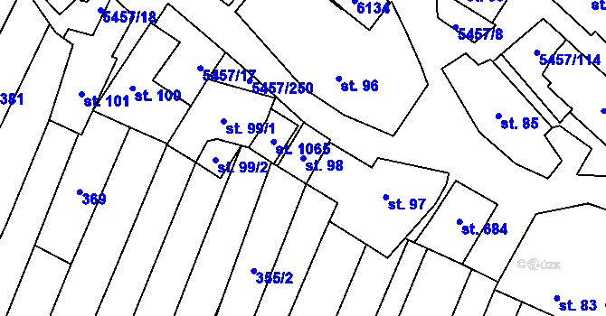Parcela st. 98 v KÚ Polešovice, Katastrální mapa