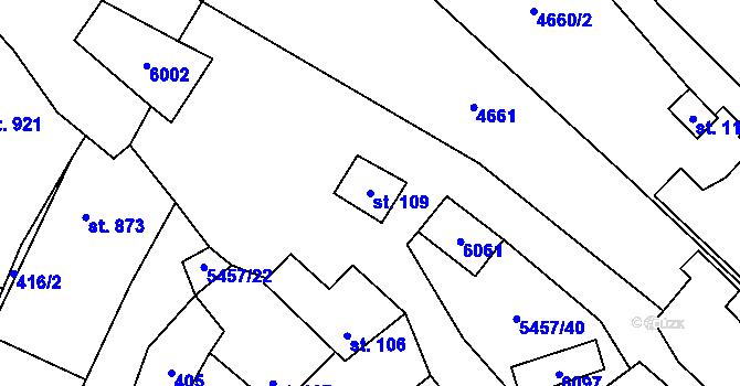 Parcela st. 109 v KÚ Polešovice, Katastrální mapa