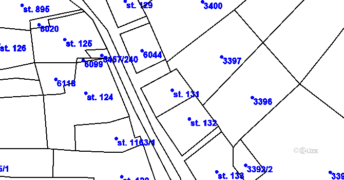 Parcela st. 131 v KÚ Polešovice, Katastrální mapa