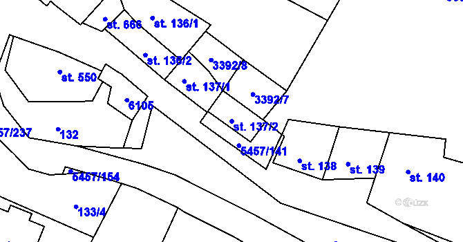 Parcela st. 137/2 v KÚ Polešovice, Katastrální mapa