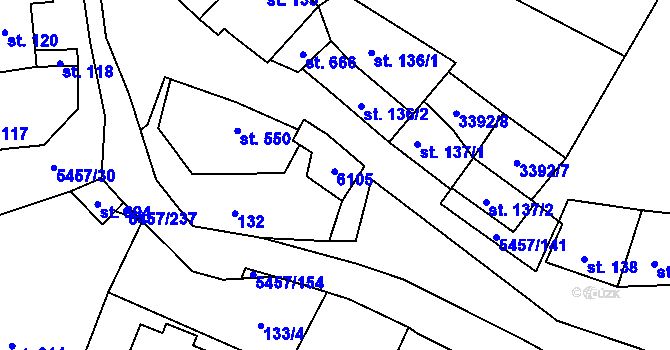 Parcela st. 137/3 v KÚ Polešovice, Katastrální mapa