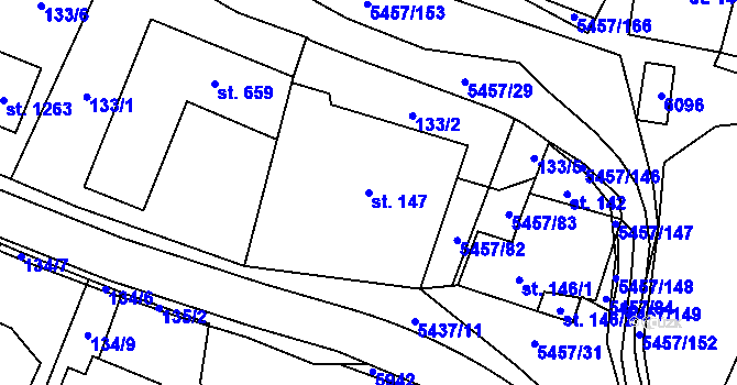 Parcela st. 147 v KÚ Polešovice, Katastrální mapa