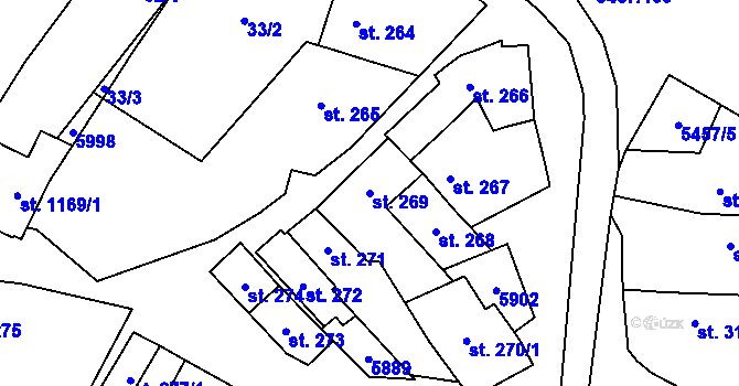 Parcela st. 269 v KÚ Polešovice, Katastrální mapa