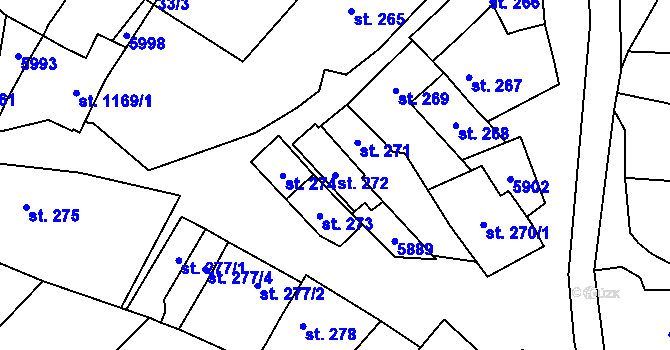 Parcela st. 272 v KÚ Polešovice, Katastrální mapa