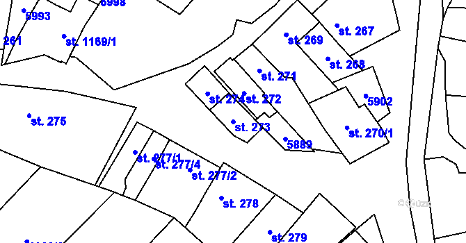 Parcela st. 273 v KÚ Polešovice, Katastrální mapa