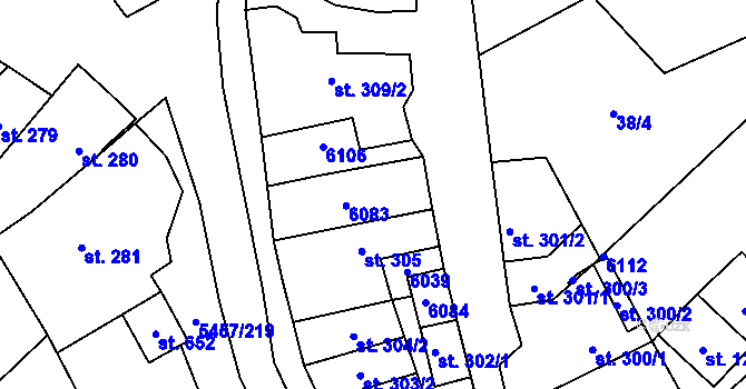 Parcela st. 306 v KÚ Polešovice, Katastrální mapa