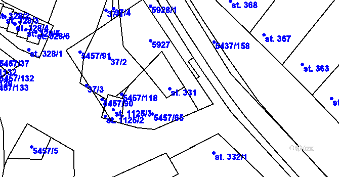 Parcela st. 331 v KÚ Polešovice, Katastrální mapa