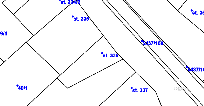 Parcela st. 336 v KÚ Polešovice, Katastrální mapa