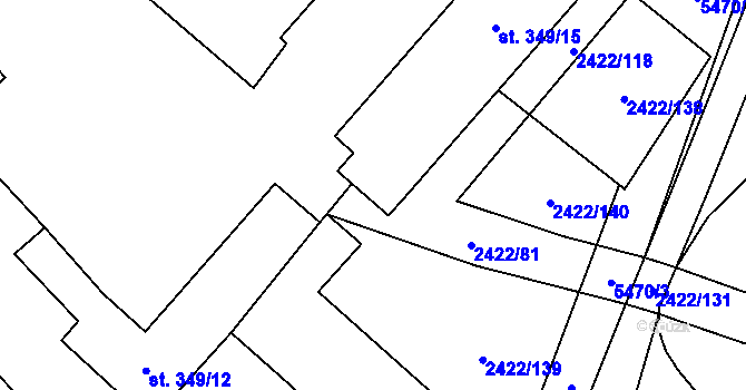 Parcela st. 349/14 v KÚ Polešovice, Katastrální mapa