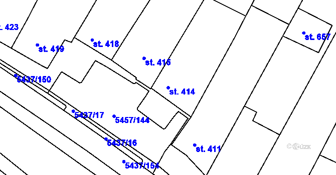 Parcela st. 414 v KÚ Polešovice, Katastrální mapa