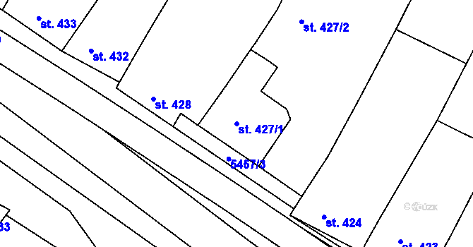 Parcela st. 427/1 v KÚ Polešovice, Katastrální mapa