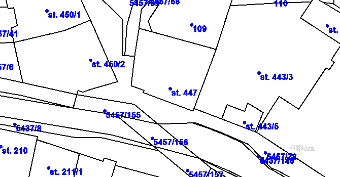 Parcela st. 447 v KÚ Polešovice, Katastrální mapa