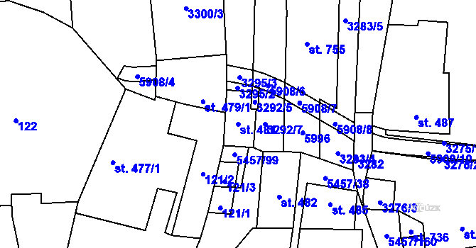 Parcela st. 481 v KÚ Polešovice, Katastrální mapa