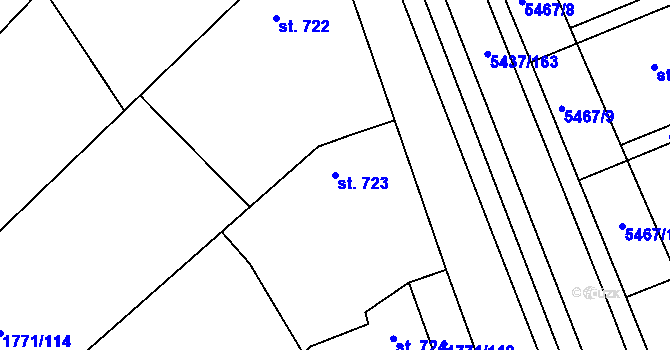 Parcela st. 723 v KÚ Polešovice, Katastrální mapa