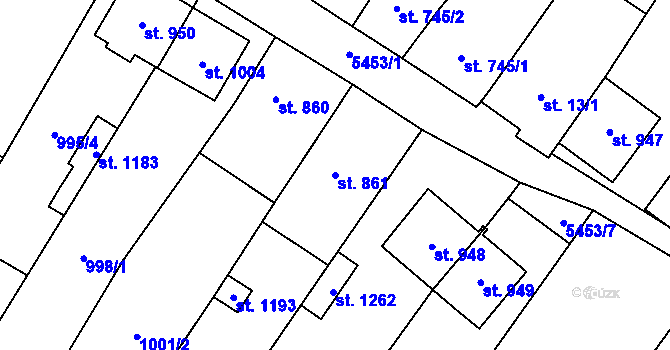 Parcela st. 861 v KÚ Polešovice, Katastrální mapa