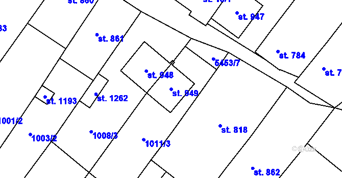 Parcela st. 949 v KÚ Polešovice, Katastrální mapa