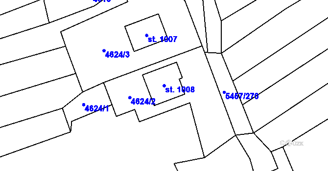 Parcela st. 1008 v KÚ Polešovice, Katastrální mapa
