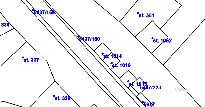 Parcela st. 1014 v KÚ Polešovice, Katastrální mapa