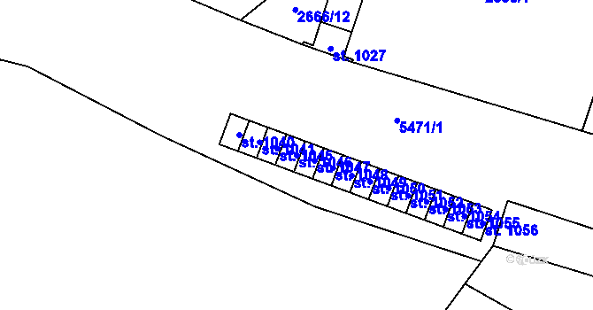 Parcela st. 1046 v KÚ Polešovice, Katastrální mapa